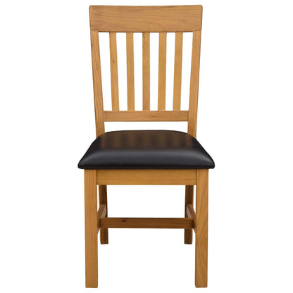 Dining Chair 2 pcs Solid Oak Wood Black 45 x 59 x 92 cm