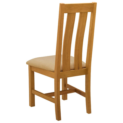Dining Chair 2 pcs Solid Oak Wood Beige 45 x 54 x 100 cm