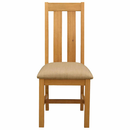 Dining Chair 2 pcs Solid Oak Wood Beige 45 x 54 x 100 cm