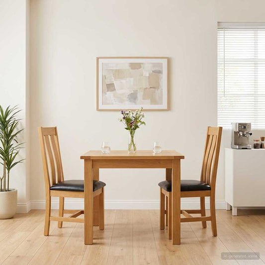Dining Chair 2 pcs Solid Oak Wood Black 45 x 54 x 100 cm