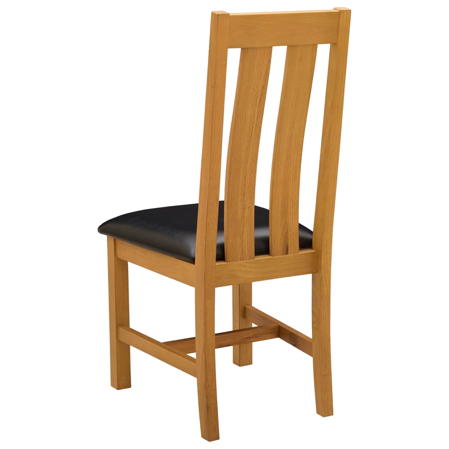 Dining Chair 2 pcs Solid Oak Wood Black 45 x 54 x 100 cm