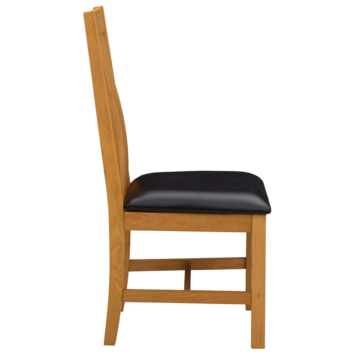 Dining Chair 2 pcs Solid Oak Wood Black 45 x 54 x 100 cm