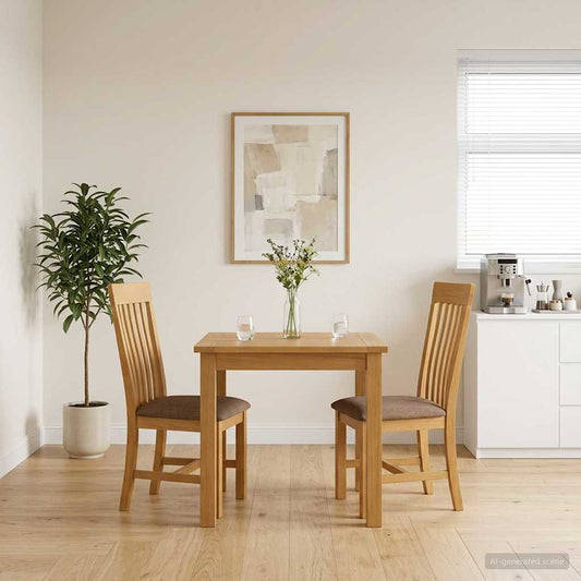 Dining Chair 2 pcs Solid Oak Wood Grey 45 x 59.5 x 100 cm