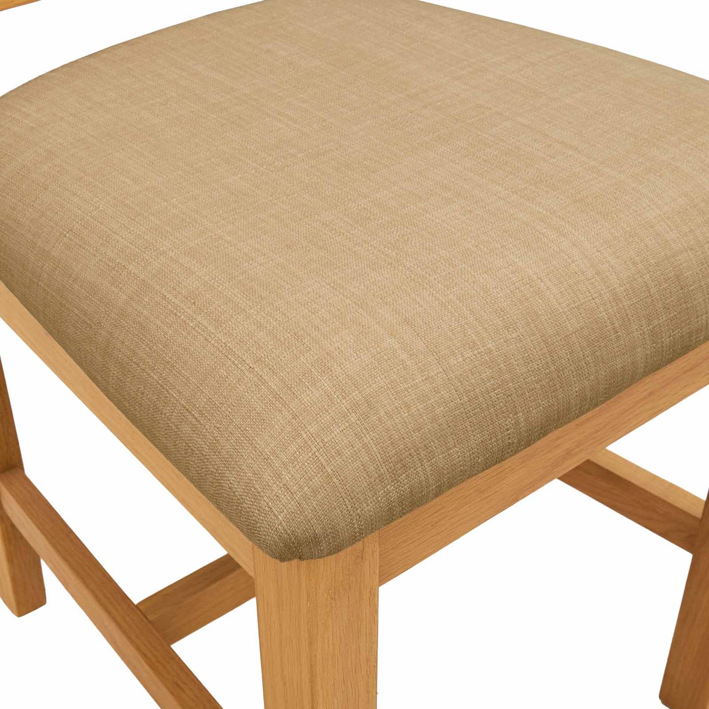 Dining Chair 2 pcs Solid Oak Wood Beige 45 x 59.5 x 100 cm