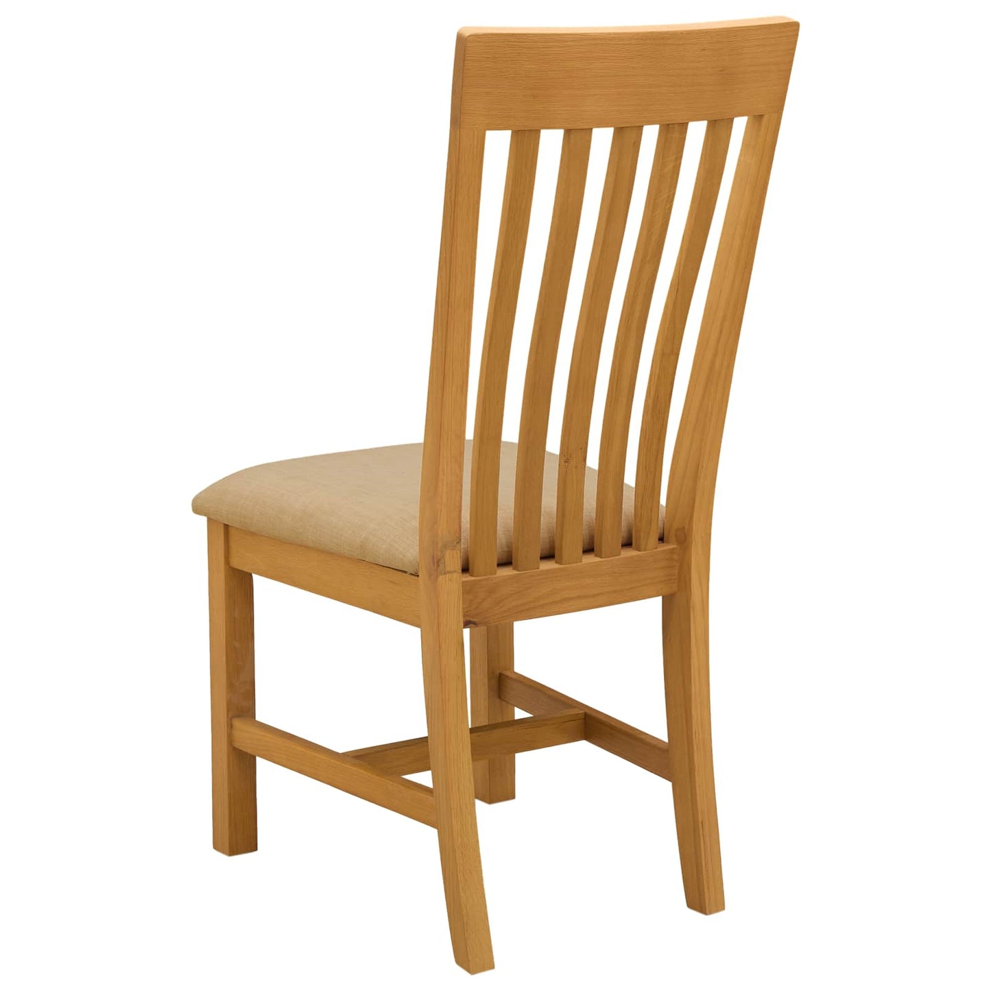 Dining Chair 2 pcs Solid Oak Wood Beige 45 x 59.5 x 100 cm