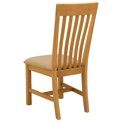 Dining Chair 2 pcs Solid Oak Wood Beige 45 x 59.5 x 100 cm