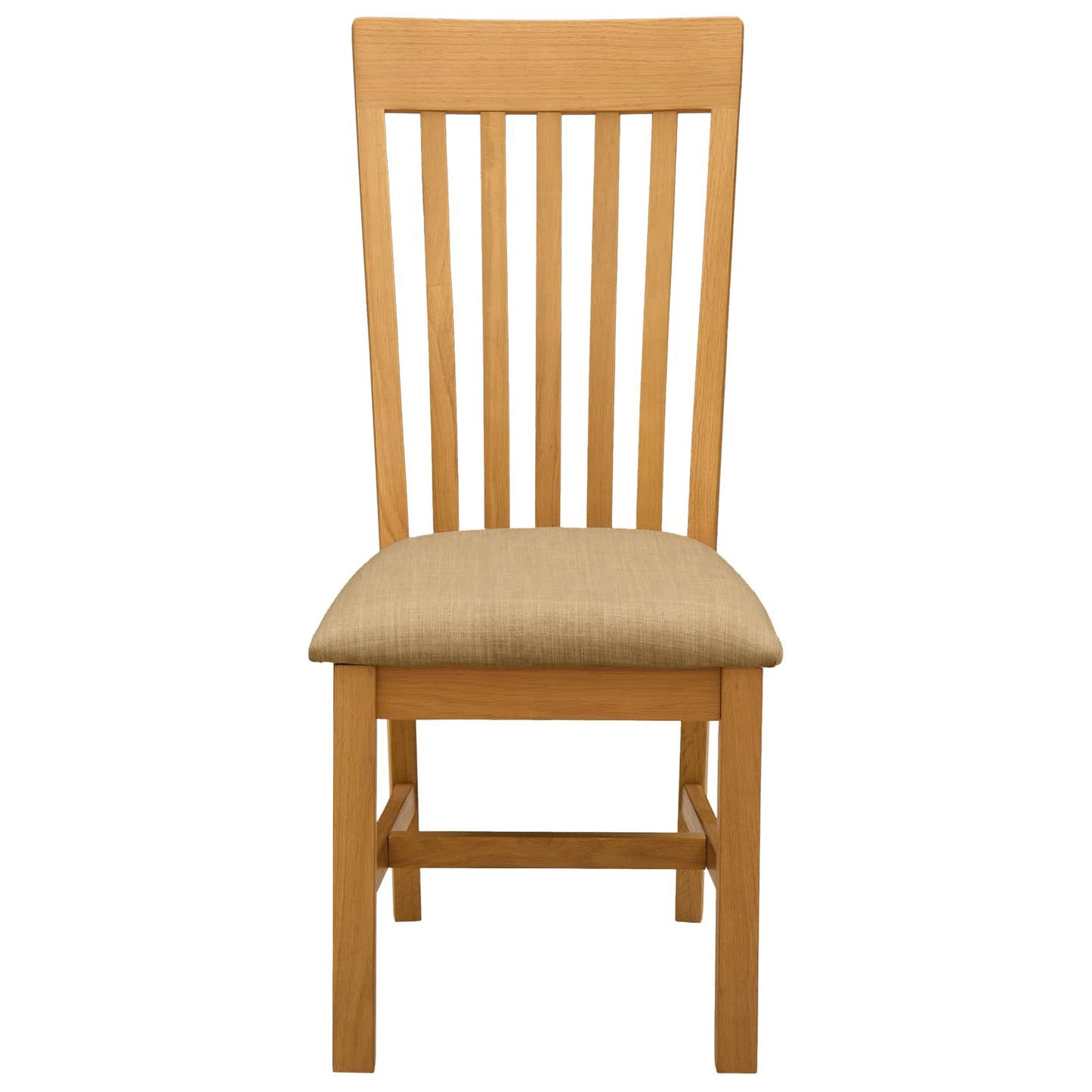 Dining Chair 2 pcs Solid Oak Wood Beige 45 x 59.5 x 100 cm