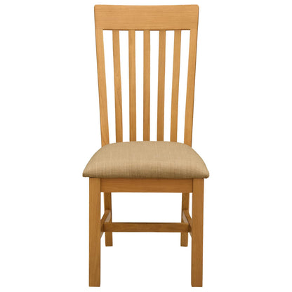 Dining Chair 2 pcs Solid Oak Wood Beige 45 x 59.5 x 100 cm