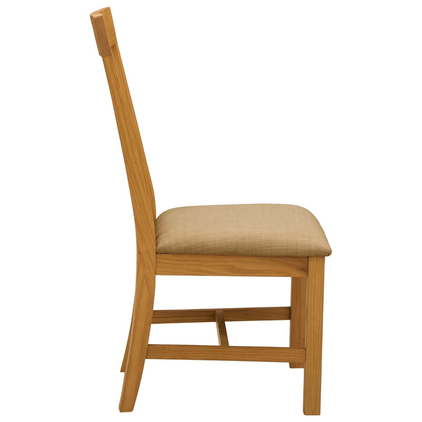 Dining Chair 2 pcs Solid Oak Wood Beige 45 x 59.5 x 100 cm