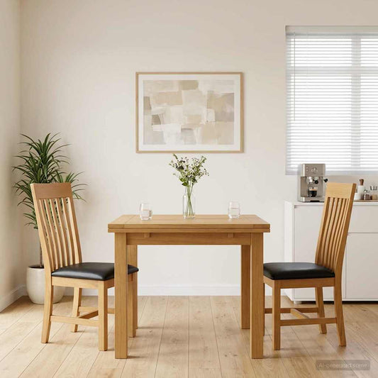 Dining Chair 2 pcs Solid Oak Wood Black 45 x 59.5 x 100 cm