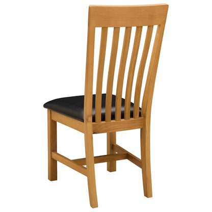 Dining Chair 2 pcs Solid Oak Wood Black 45 x 59.5 x 100 cm