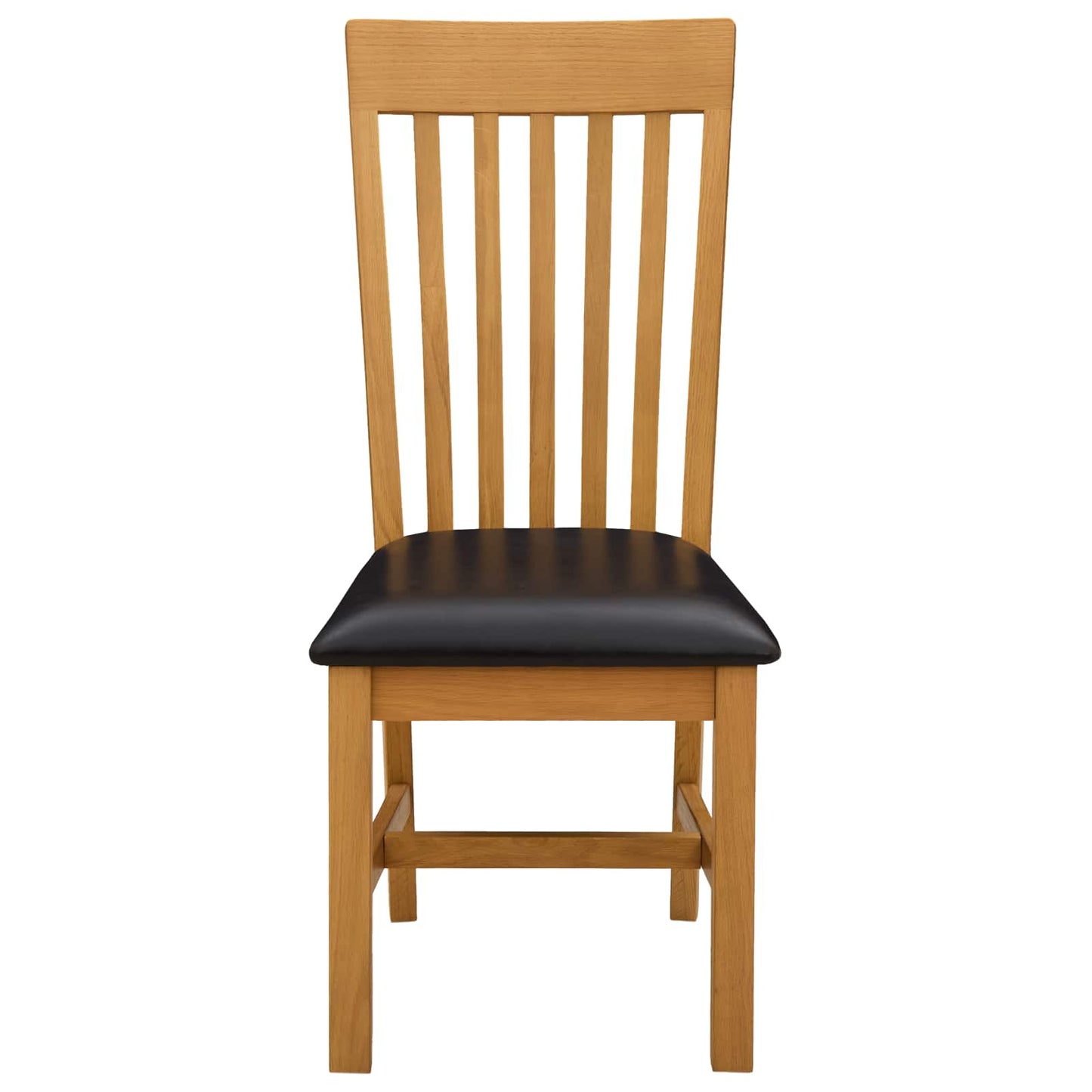 Dining Chair 2 pcs Solid Oak Wood Black 45 x 59.5 x 100 cm