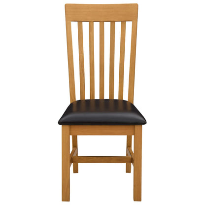 Dining Chair 2 pcs Solid Oak Wood Black 45 x 59.5 x 100 cm