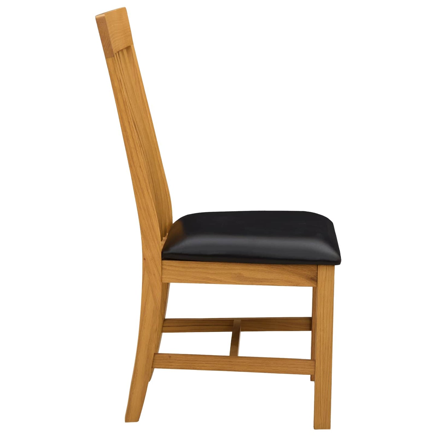 Dining Chair 2 pcs Solid Oak Wood Black 45 x 59.5 x 100 cm
