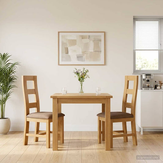 Dining Chair 2 pcs Solid Oak Wood Grey 45 x 51 x 105 cm