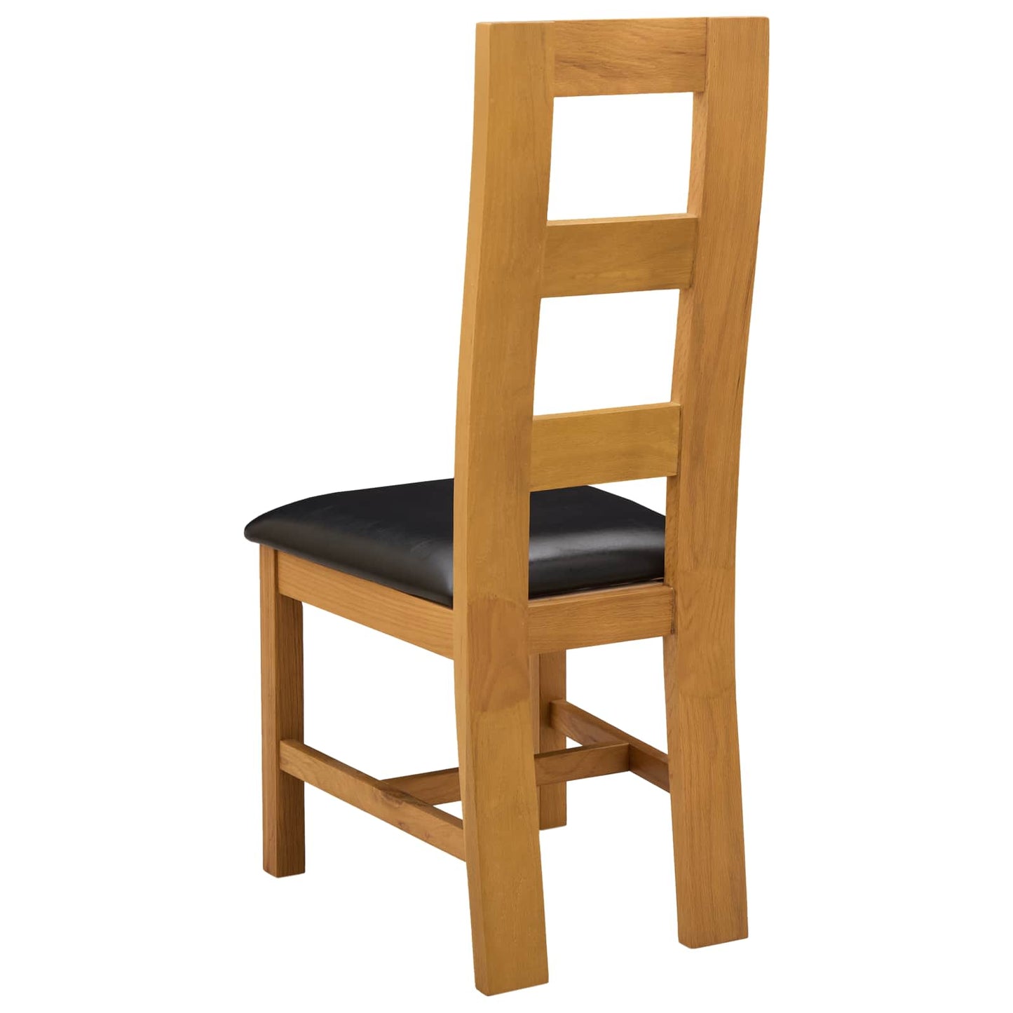 Dining Chair 2 pcs Solid Oak Wood Black 45 x 51 x 105 cm
