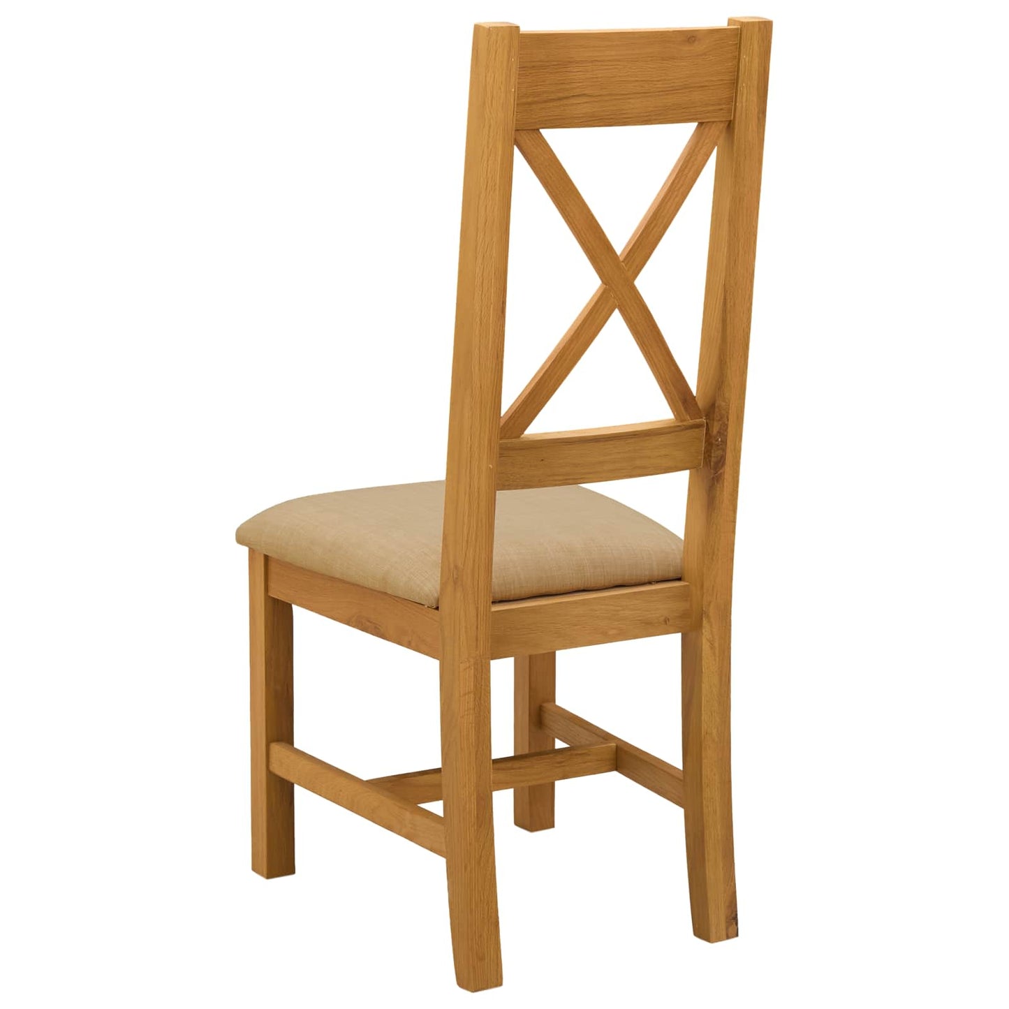 Dining Chair 2 pcs Solid Oak Wood Beige 45 x 54 x 105 cm