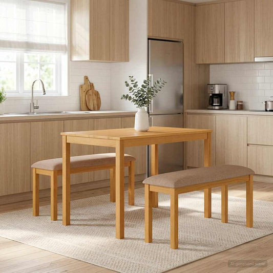 Dining Bench 95 x 32 x 45 cm Solid Oak Wood Grey