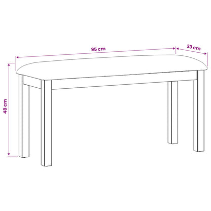 Dining Bench 95 x 32 x 45 cm Solid Oak Wood Beige
