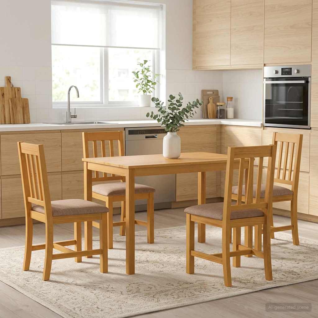 Dining Table 110 x 75 x 75 cm Solid Oak Wood Natural