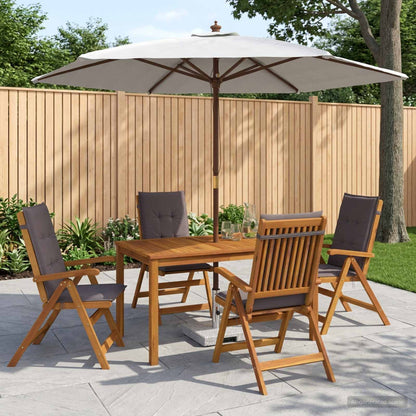 Outdoor Dining Set with Parasol 6 pcs 4-Seaters Anthracite