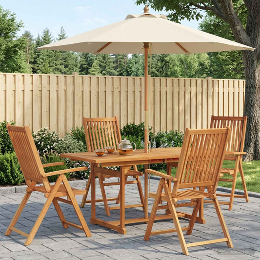 Outdoor Dining Set with Parasol 6 pcs 4-Seaters