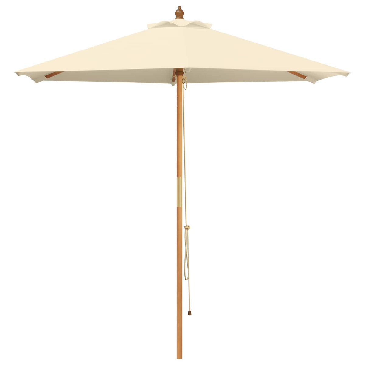 Outdoor Dining Set with Parasol 6 pcs 4-Seaters Cream White