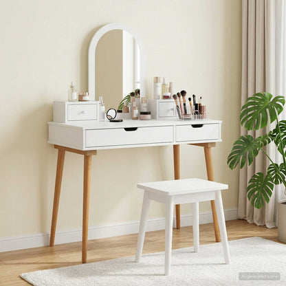Dressing Table Set FAUSKE 4 pcs White 100 x 50 x 143 cm