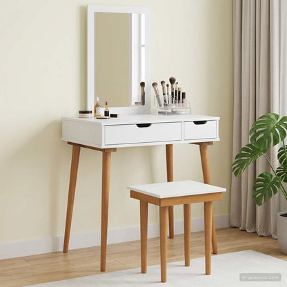 Dressing Table Set FAUSKE 3 pcs White 76 x 50 x 143 cm