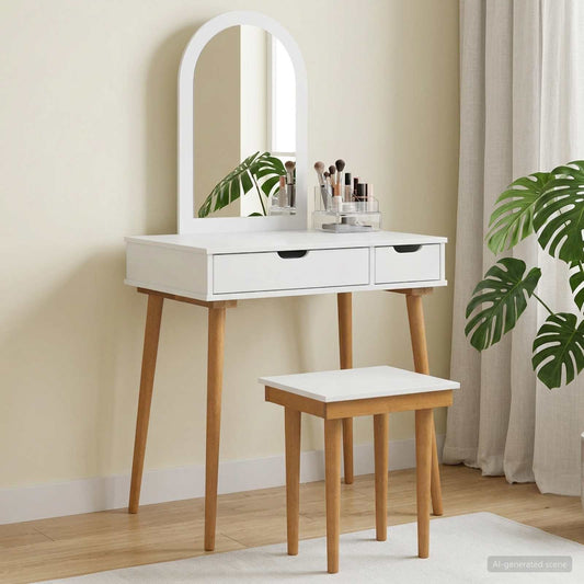 Dressing Table Set FAUSKE 3 pcs White 76 x 50 x 143 cm