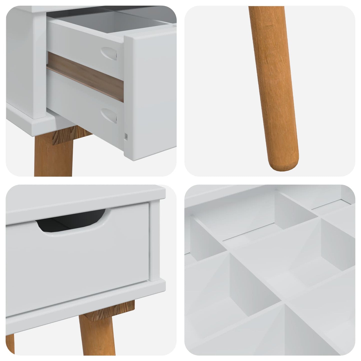 Dressing Table Set FAUSKE 3 pcs White 100 x 50 x 143 cm