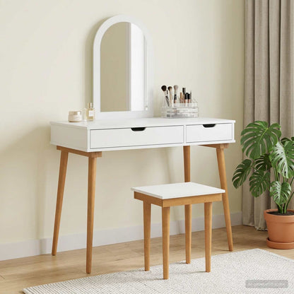 Dressing Table Set FAUSKE 3 pcs White 100 x 50 x 143 cm