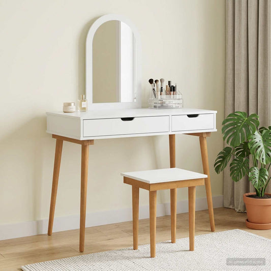 Dressing Table Set FAUSKE 3 pcs White 100 x 50 x 143 cm