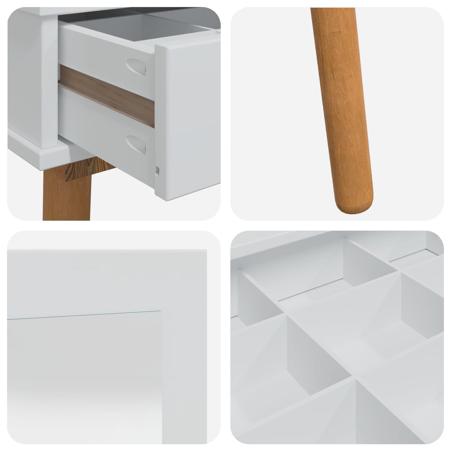 Dressing Table Set FAUSKE 4 pcs White 76 x 50 x 143 cm