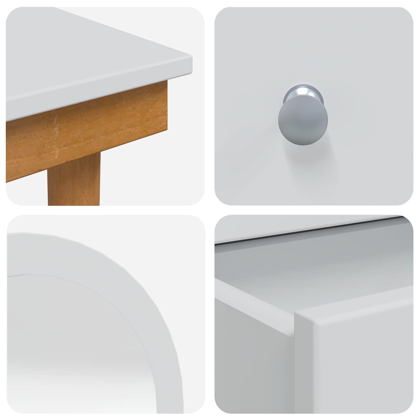 Dressing Table Set FAUSKE 5 pcs White 100 x 50 x 143 cm
