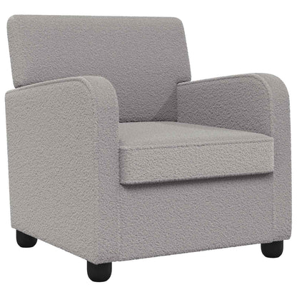 Armchair Light Grey Faux Lamb Fleece