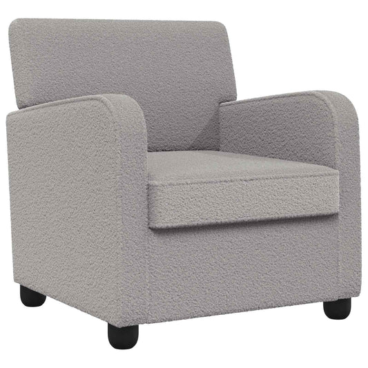 Armchair Light Grey Faux Lamb Fleece