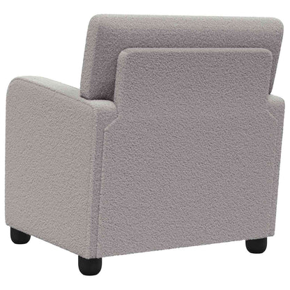Armchair Light Grey Faux Lamb Fleece