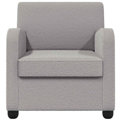 Armchair Light Grey Faux Lamb Fleece