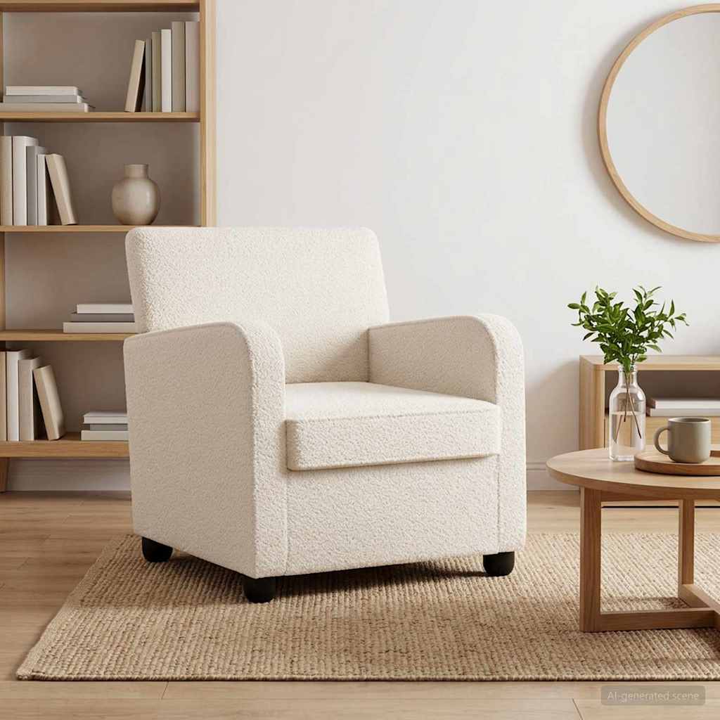 Armchair Cream Faux Lamb Fleece