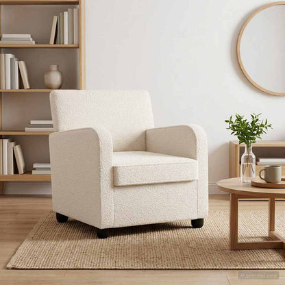 Armchair Cream Faux Lamb Fleece