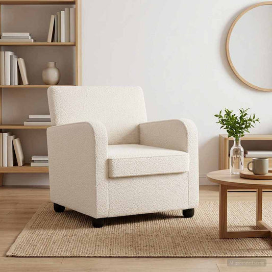 Armchair Cream Faux Lamb Fleece