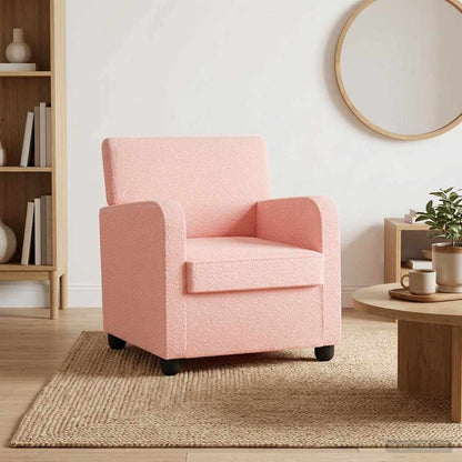 Armchair Pink Faux Lamb Fleece