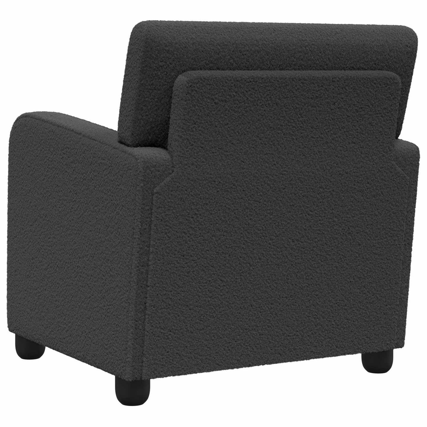 Armchair Dark Grey Faux Lamb Fleece