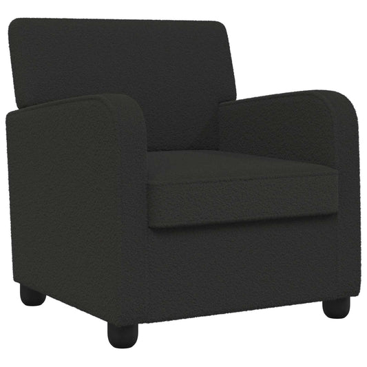 Armchair Black Faux Lamb Fleece