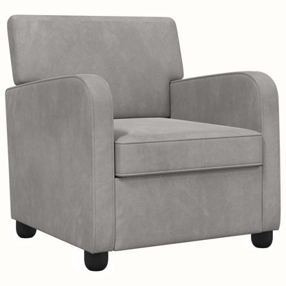 Armchair Light Grey Velvet