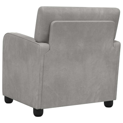 Armchair Light Grey Velvet