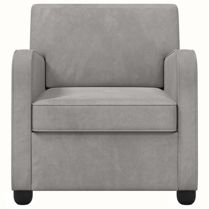 Armchair Light Grey Velvet