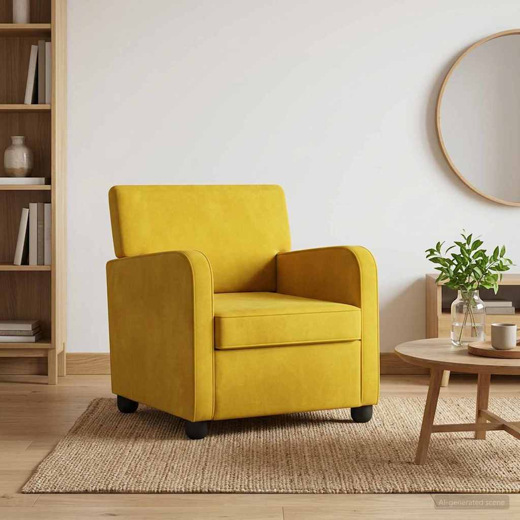 Armchair Yellow Velvet