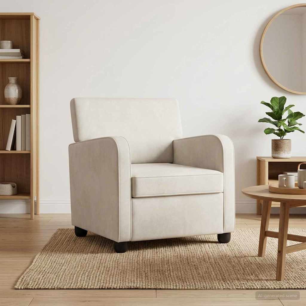 Armchair Cream Velvet